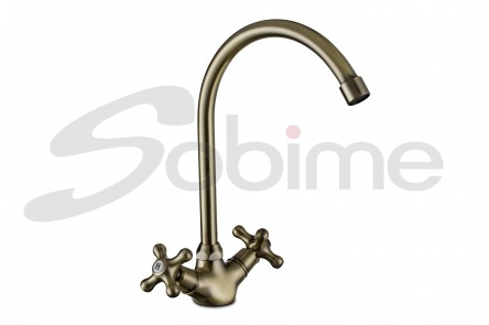 TWO HANDLE SINK MIXER-CURVE SPOUT RUSTIC