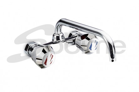 SINGLE HOLE WALL MOUNTED SINK MIXER 15E TUBE SPOUT NIZA